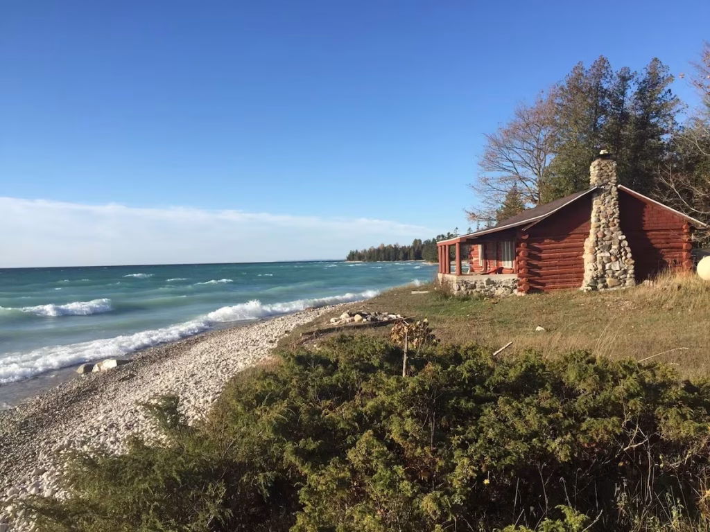 Rustic-Authentic-Michigan-dog-friendly-Log-Cabin Rustic Authentic Michigan Log Cabin